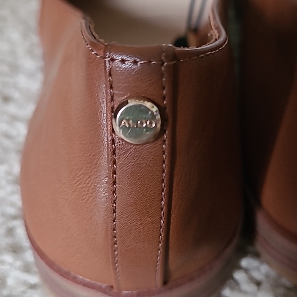 ALDO Cognac Leather Slip-On Loafer Flats Size US 11 / NWOT - Picture 6 of 11